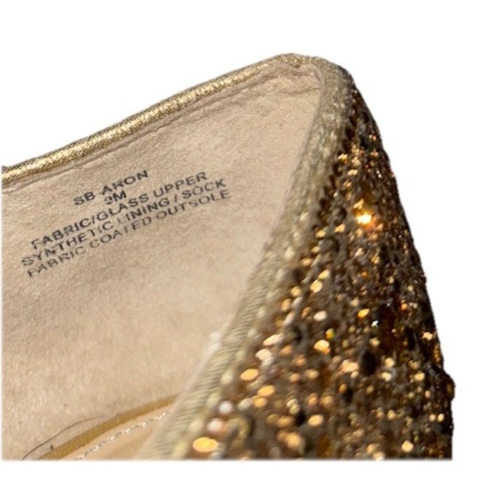 Blue by Betsey Johnson Sz 9M Aron Gold Rhinestone Loafers Flats Glass Crystals - Picture 13 of 13